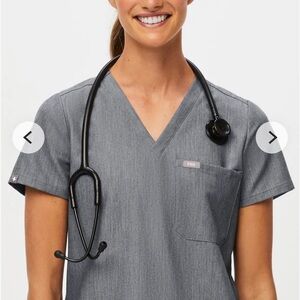 FIGS Charcoal V-Neck Scrub Top